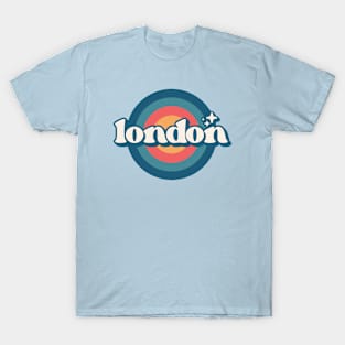 Vintage London Sunset Seal // Retro City Emblem for London UK T-Shirt